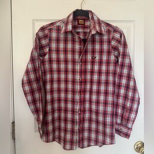 Vintage western 70s Lee plaid button-down shirt XS-S.